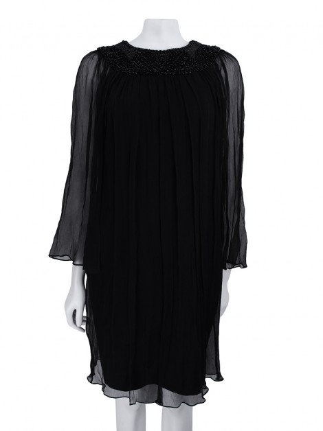 Vestido Sandro Barros Seda Preto