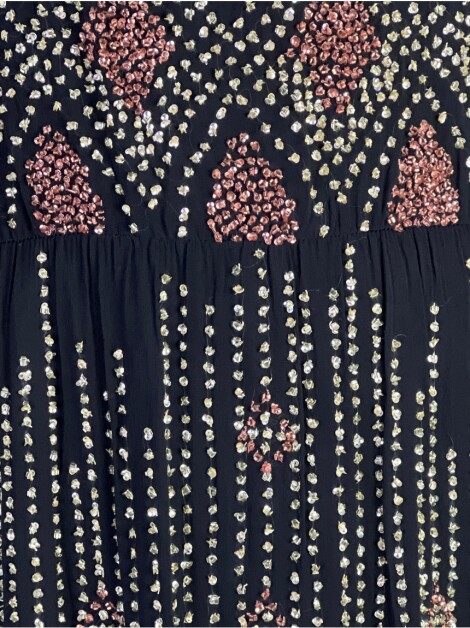 Vestido Antik Batik Strass Preto