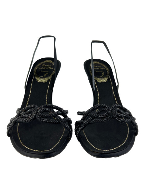 Sapato de Salto René Caovilla Strass Preto