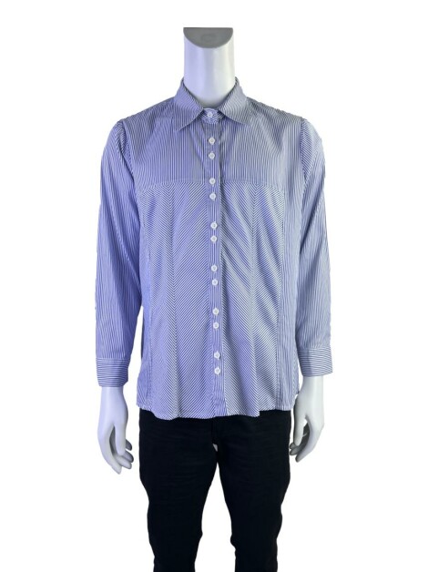 Camisa Lu Monteiro Listrada Azul