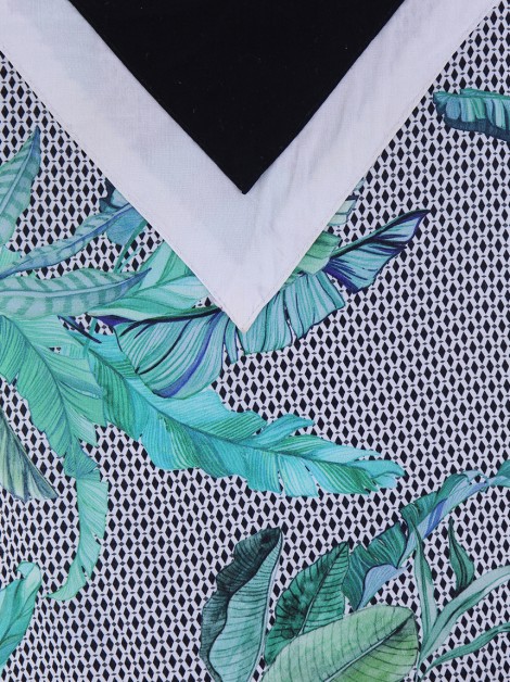 Blusa Dudalina Tecido Folhas
