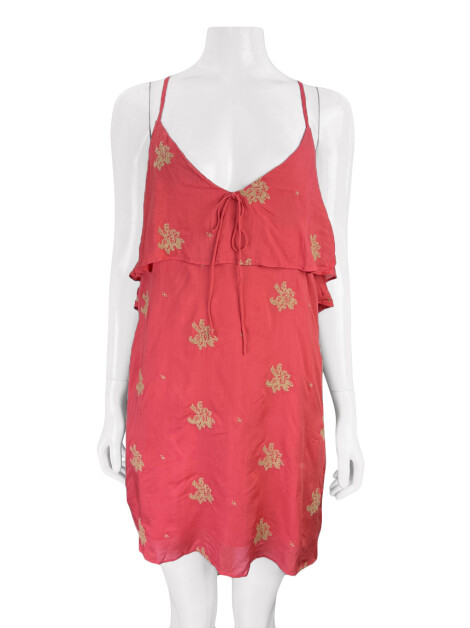Vestido Sofia Bordado Vermelho