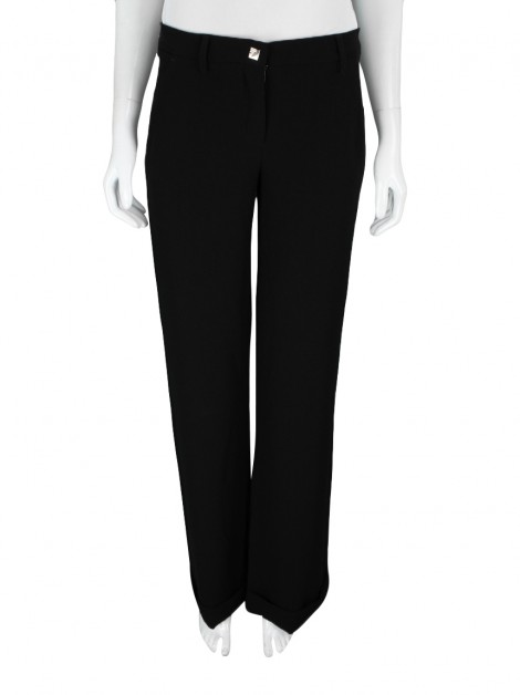 Calça Versace Alfaiataria Wide Leg Preto