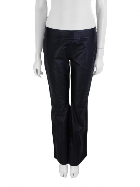Calça Lu Monteiro Flare Couro Preto