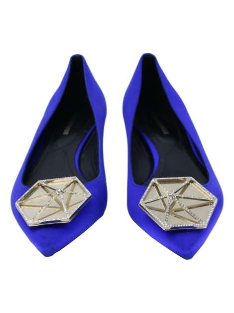 Sapatilha Nicholas Kirkwood Eden Cetim Azul Royal