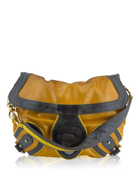 Bolsa com Alça Jamin Puech Buckle Amarela Texturizada