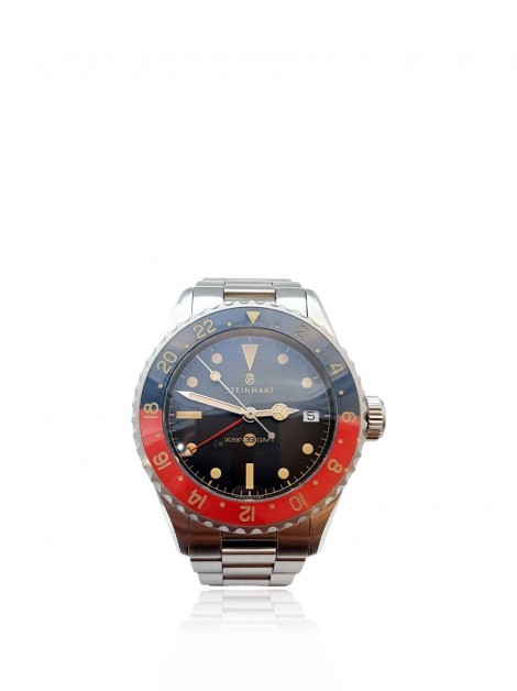 Relógio Steinhart Ocean 39 GMT Swiss Automático Prateado Vintage