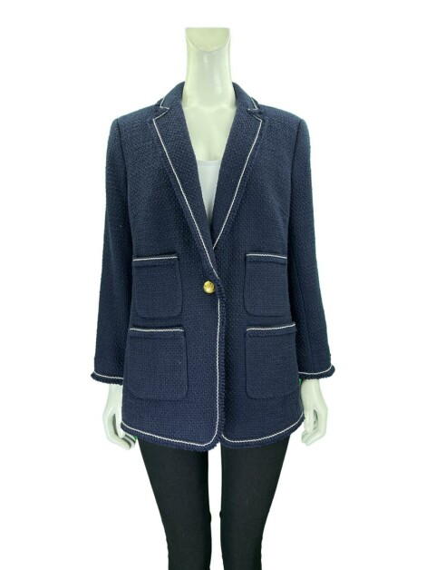 Casaco Talbots Tweed Azul Marinho