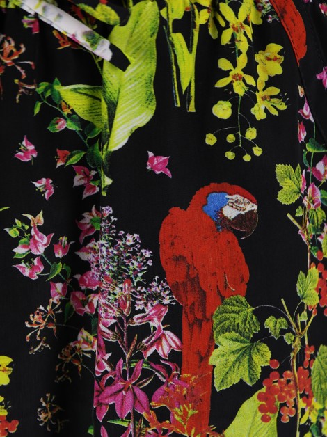 Calça Batô Batô Preta Estampa Floral