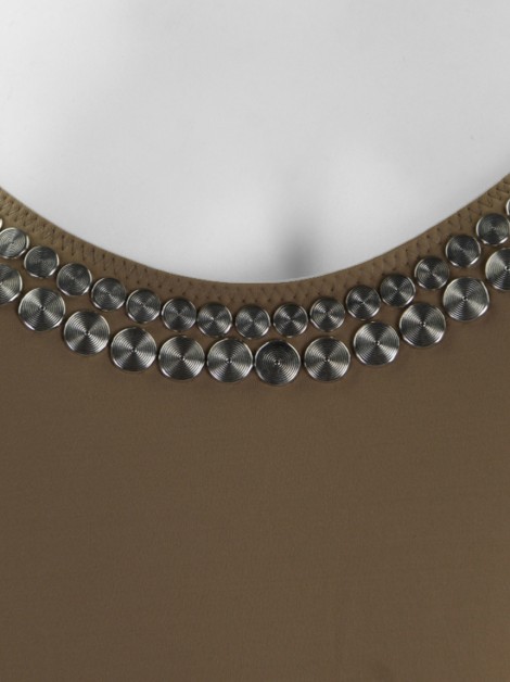 Maiô Norma Kamali Studded Bege