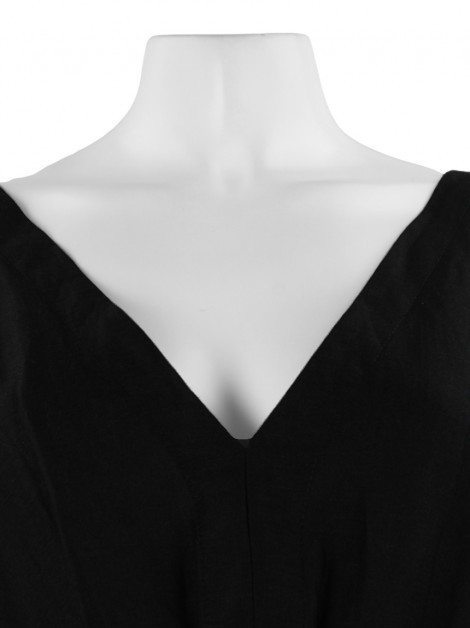 Vestido Sacada Floral Preto