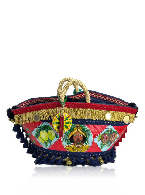 Bolsa com Alça Dolce & Gabbana Coffa Palha Estampada