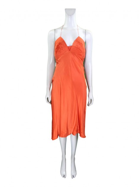 Vestido André Lima Acetinado Laranja