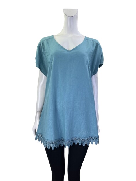 Blusa Erre Linho Azul