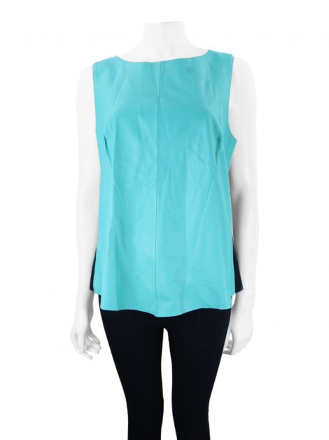 Blusa Juliana Sanmartin Couro Bicolor