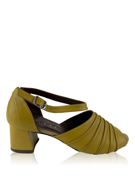 Sapato de Salto Botti Couro Amarelo