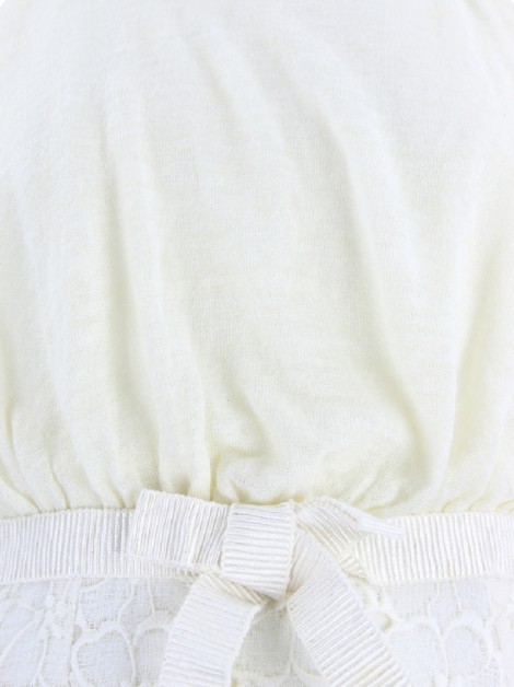 Vestido Giambattista Valli Laise Floral Creme