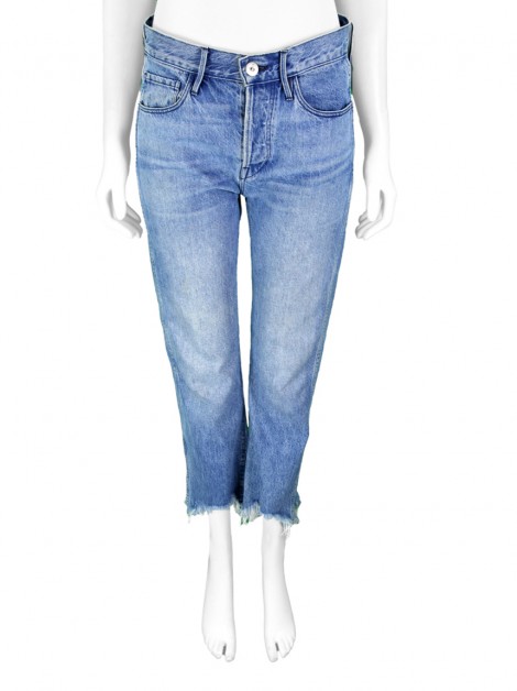 Calça 3X1 Jeans Azul Desfiado
