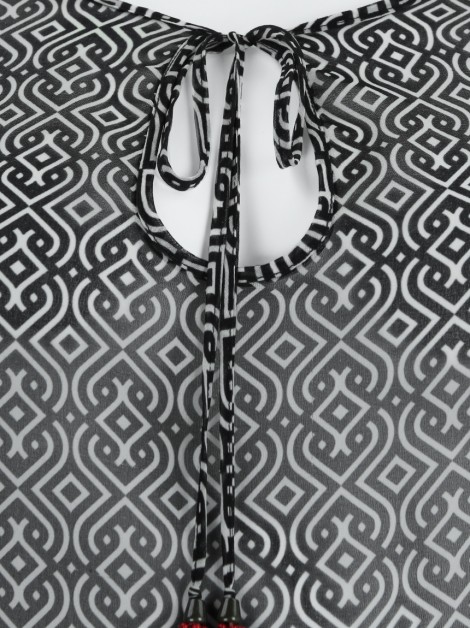 Vestido Scarf Me Seda Bicolor