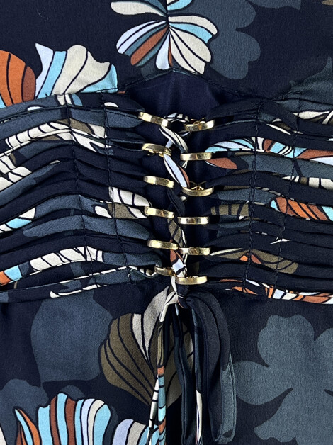Vestido Lucidez Estampado Preto