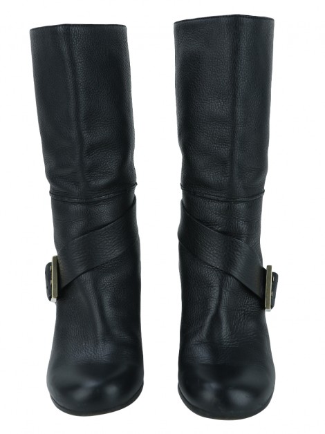 Bota Chloé Couro Preta