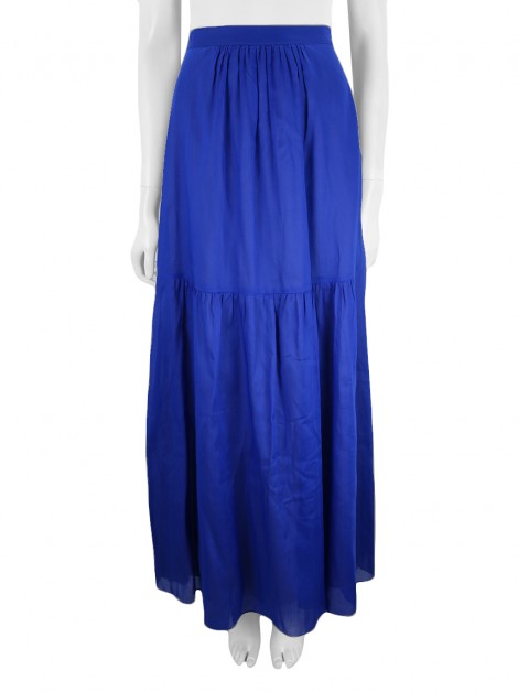 Saia Philosophy di Alberta Ferretti Tecido Azul Royal