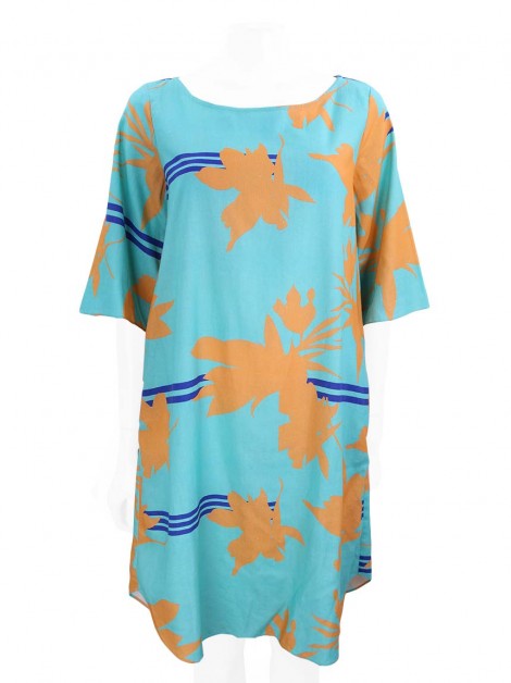 Vestido Sardina Verde Água Estampado