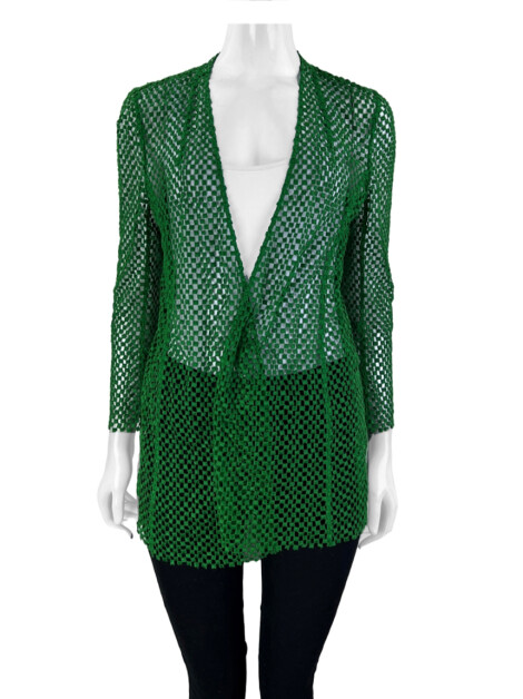 Casaco Akris Cardigan Recortes Verde