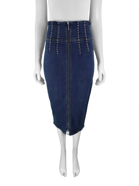 Saia Current Elliott Lápis Tribly Jeans Azul