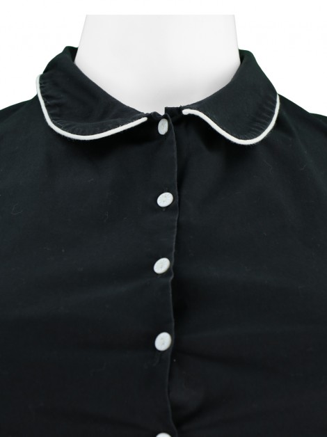 Camisa Anne Fontaine Manga Curta Preta