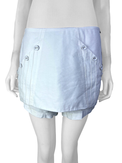 Short Saia Teti Gio Botões Branco