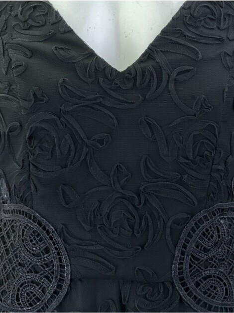 Vestido Barbara Bela Aplicações Preto