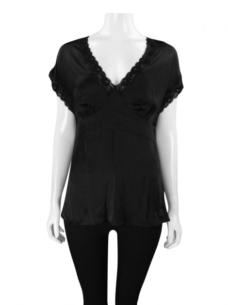 Blusa La Perla Malizia Cetim Preto