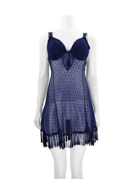 Camisola Fruit De La Passion Transparência Tecido Azul