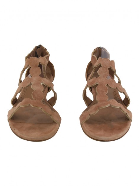 Rasteira Alaia Gladiator Suede Rose