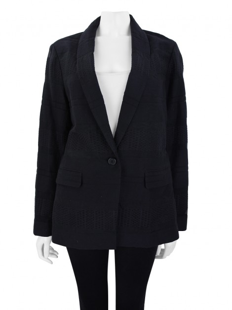 Blazer Armani Exchange Algodão Texturizado Preto