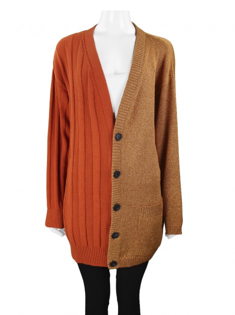 Casaco M Missoni Cardigan Metalizado Laranja