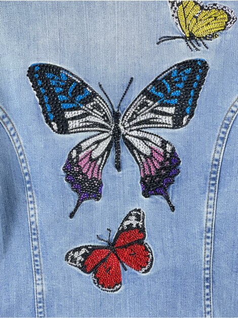 Jaqueta Philipp Plein Jeans Borboleta Brilhos