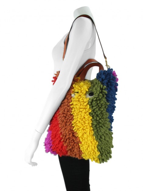 Bolsa Anya Hindmarch Shag Eyes Chunky Lã Multicolor