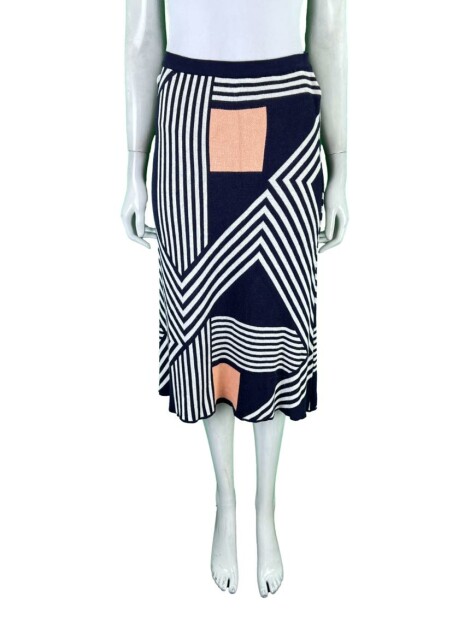 Saia Alcaçuz Tricô Midi Estampada