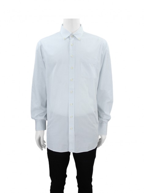 Camisa Artigiano A Misura Quadriculada Branca Masculina