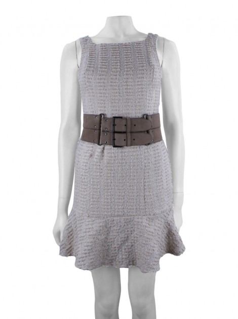 Cinto Alaia Double Buckle Camurça Bege