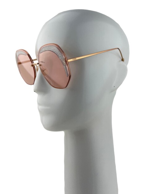 Óculos Fendi FF0358/S Metal Geométrico Rosegold