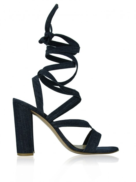 Sandália Gianvito Rossi Amarração Denim