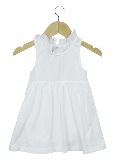 Vestido Petit Bateau Bolinhas Branco Infantil