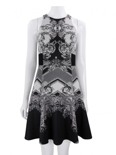 Vestido Nicole Miller Estampado Marrom