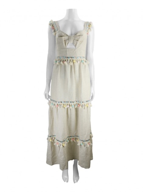 Vestido Manzan Pompom Cru