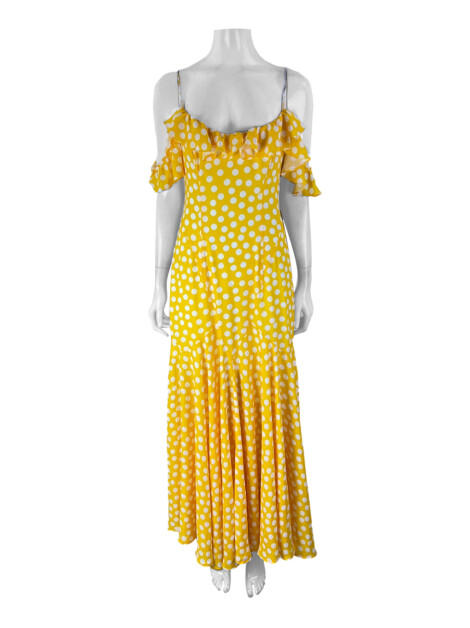 Vestido S Club Poá Amarelo