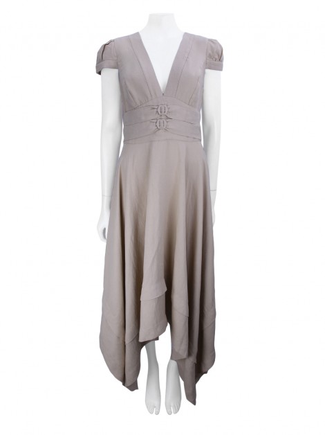 Vestido Litt Areia Assimétrico