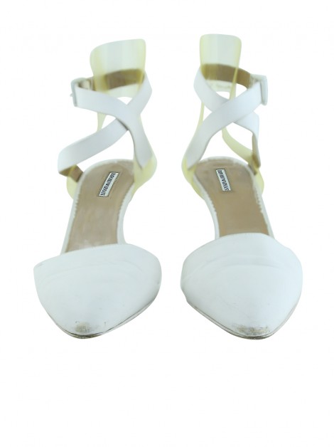 Anabela Emporio Armani Couro Branco